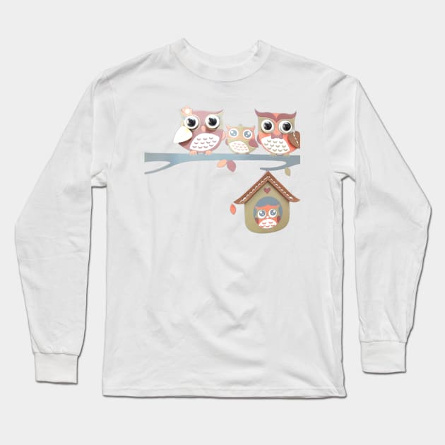 Owls Long Sleeve T-Shirt by MightyFox74